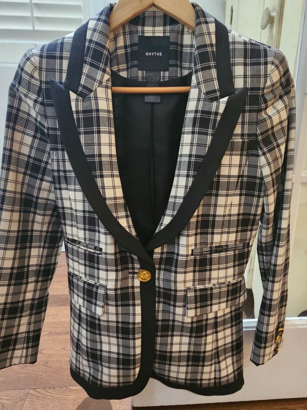 Smythe black and white checkered blazer,  size 2